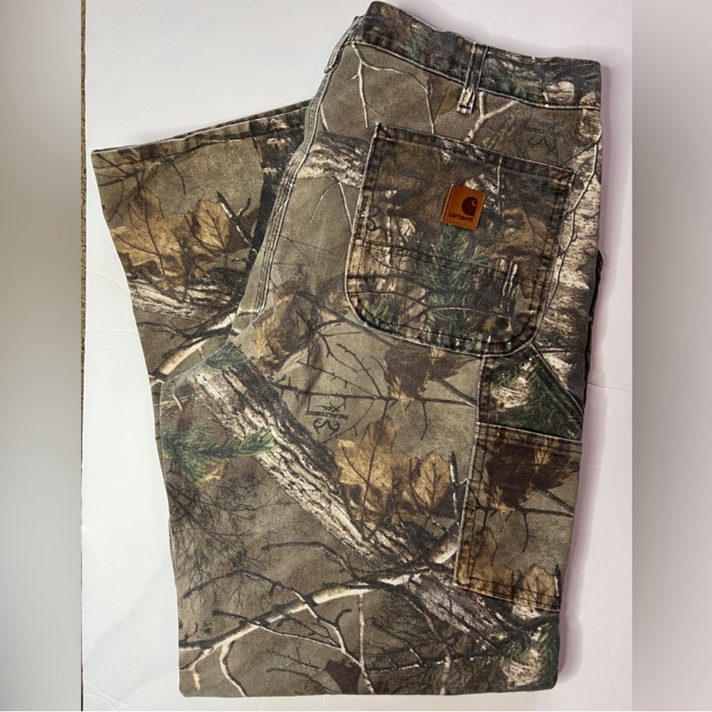 Mens Carhartt Canvas Camouflage Cargo Utility Pants Size 36x30